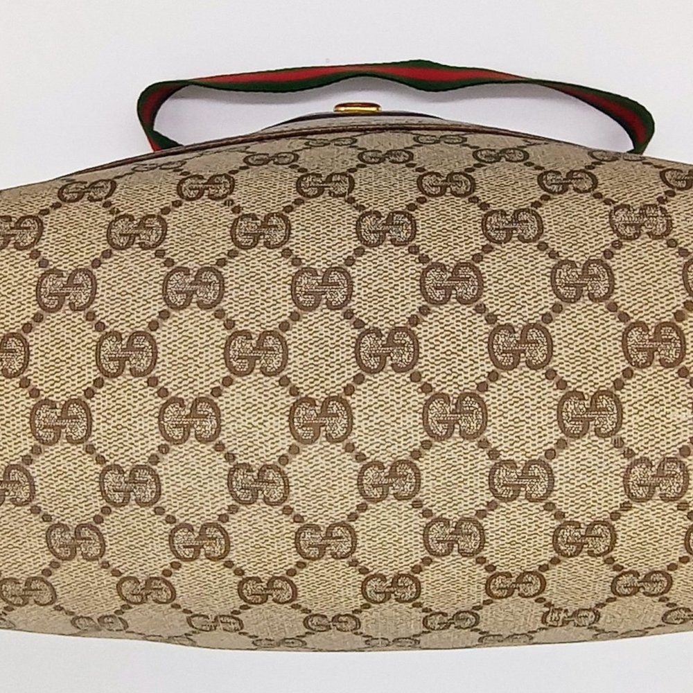 Vintage Gucci Sherry Line Guccissima Monogram Canvas Leather Tote Shoulder Bag - Picture 8 of 13